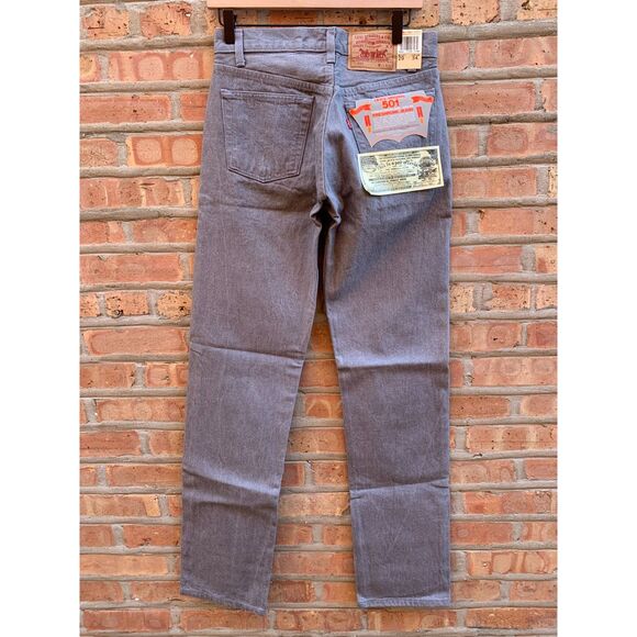 Vintage Levi's 80s 90s Levi 501 Button Fly Gray Denim Jeans DEADSTOCK NWT 29x34